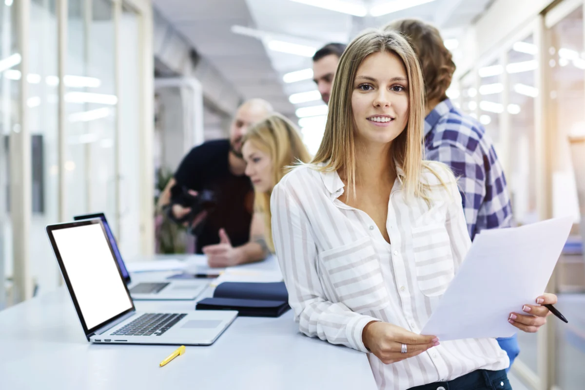 Portrait,Of,Young,Female,Team,Leader,Of,Talented,Journalists,Organizing
