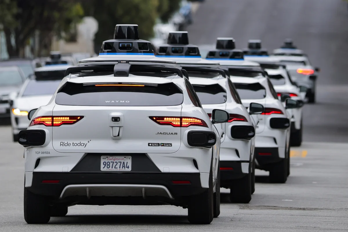 Autonomous Waymo Vehicles Navigate San Francisco