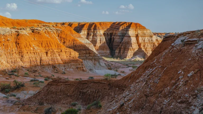 Badlands landscape with colorful striped hills in Paria Rimrocks, Grand Staircase-Escalante National Monument, Utah, USA